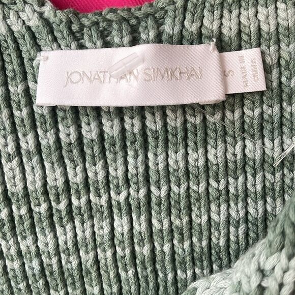 Revolve x Jonathan Simkhai Cora spade dyed Open Cable-Knit Bra Top in jade. S - Picture 8 of 10